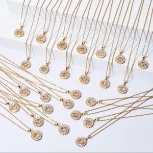 3/$30 💛 Initial Rhinestone Charm Necklace